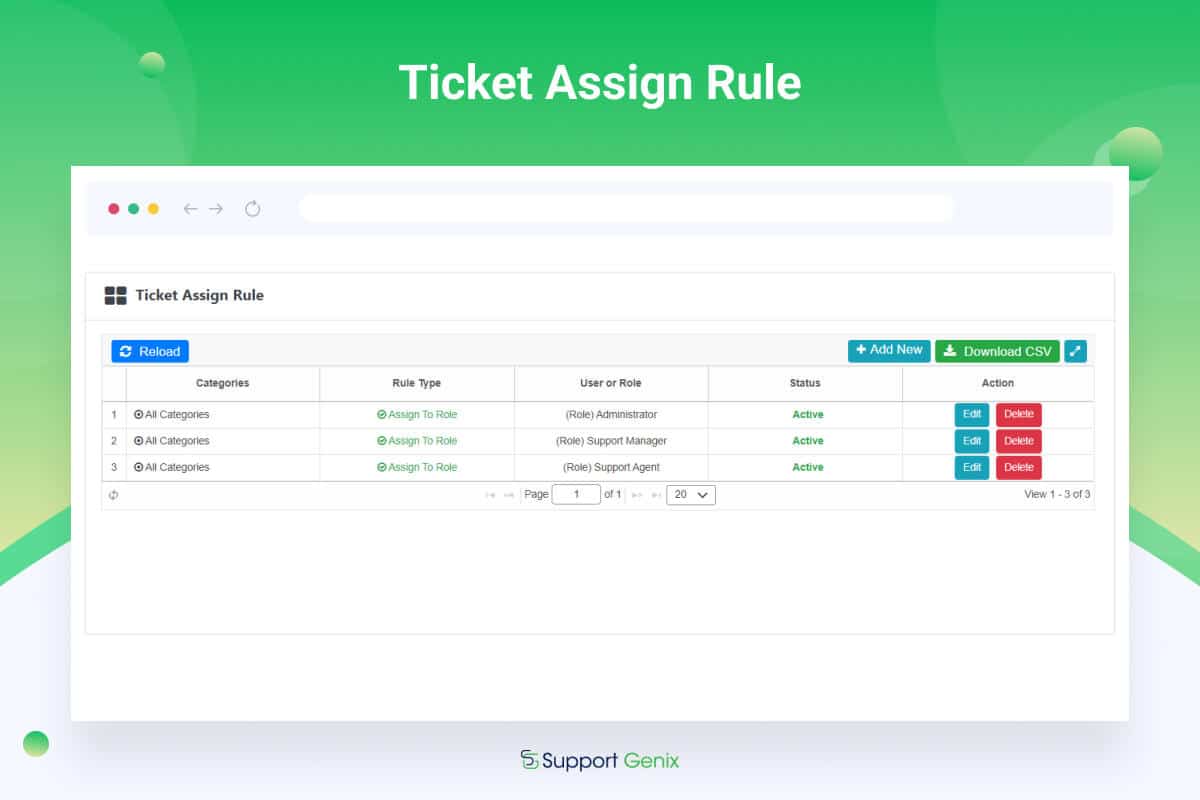 Ticket Assign Rule