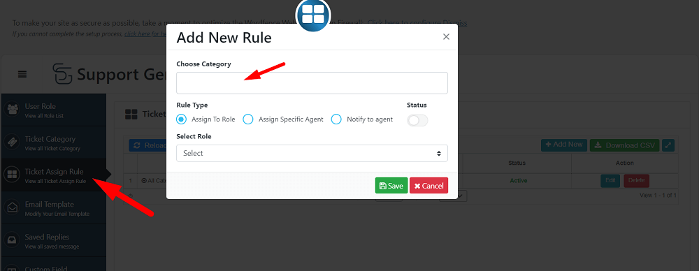 Ticket Assign Rule