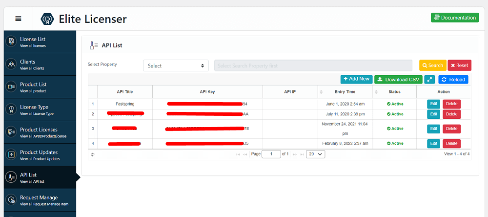 Create/Copy the API key from Elite Licenser plugin