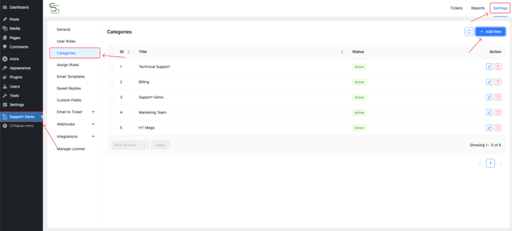 Manage Ticket Categories