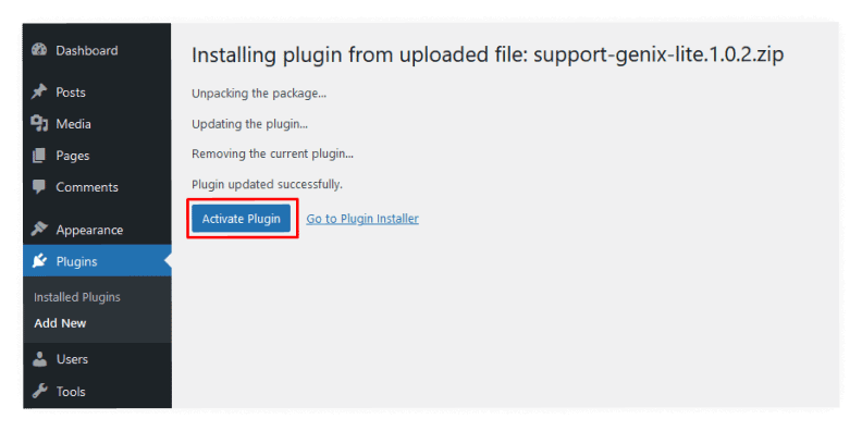 Activate the plugin