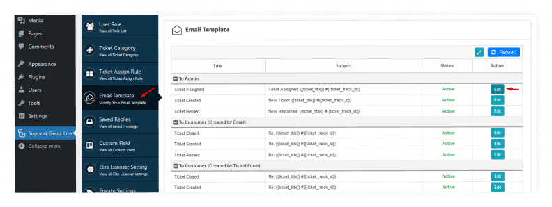 Editing Email Templates