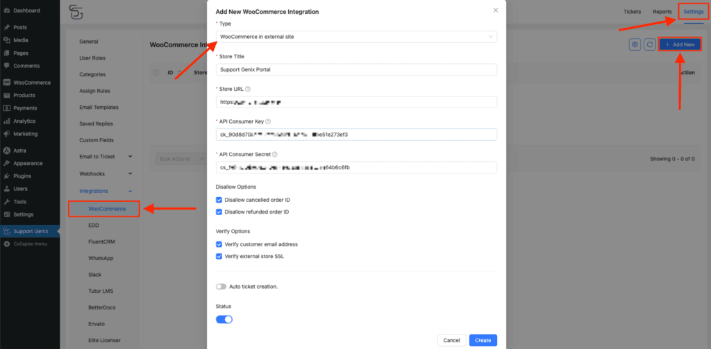 Configure Integration Settings