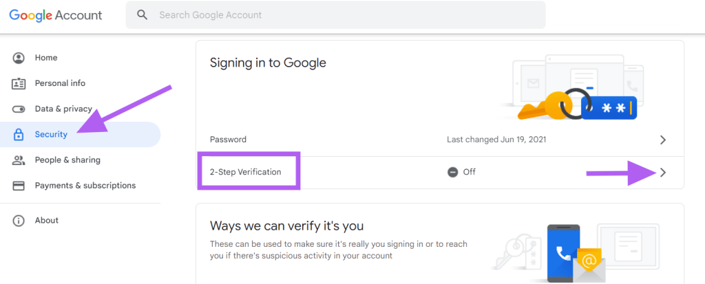 Enable 2-Step Verification