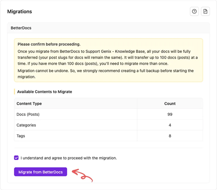 Migration from BetterDocs - SupportGenix