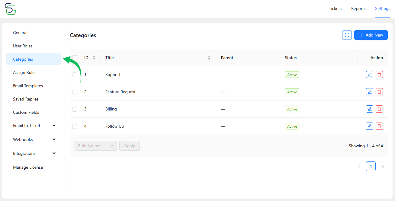 Create Ticket Categories