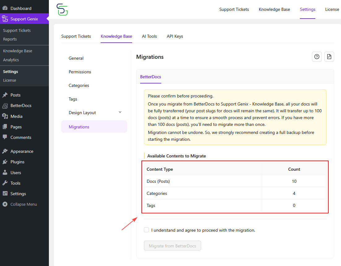 Migrate from BetterDocs