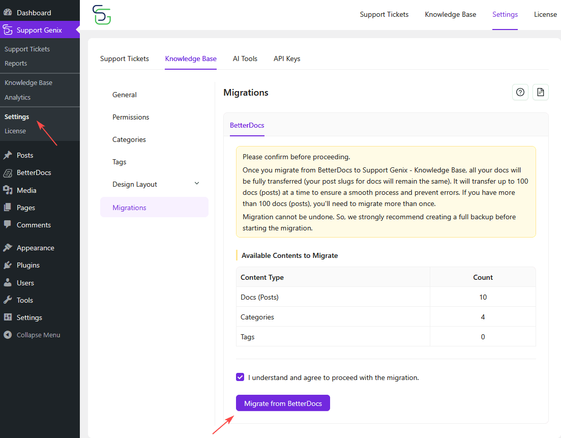 Migrate from BetterDocs