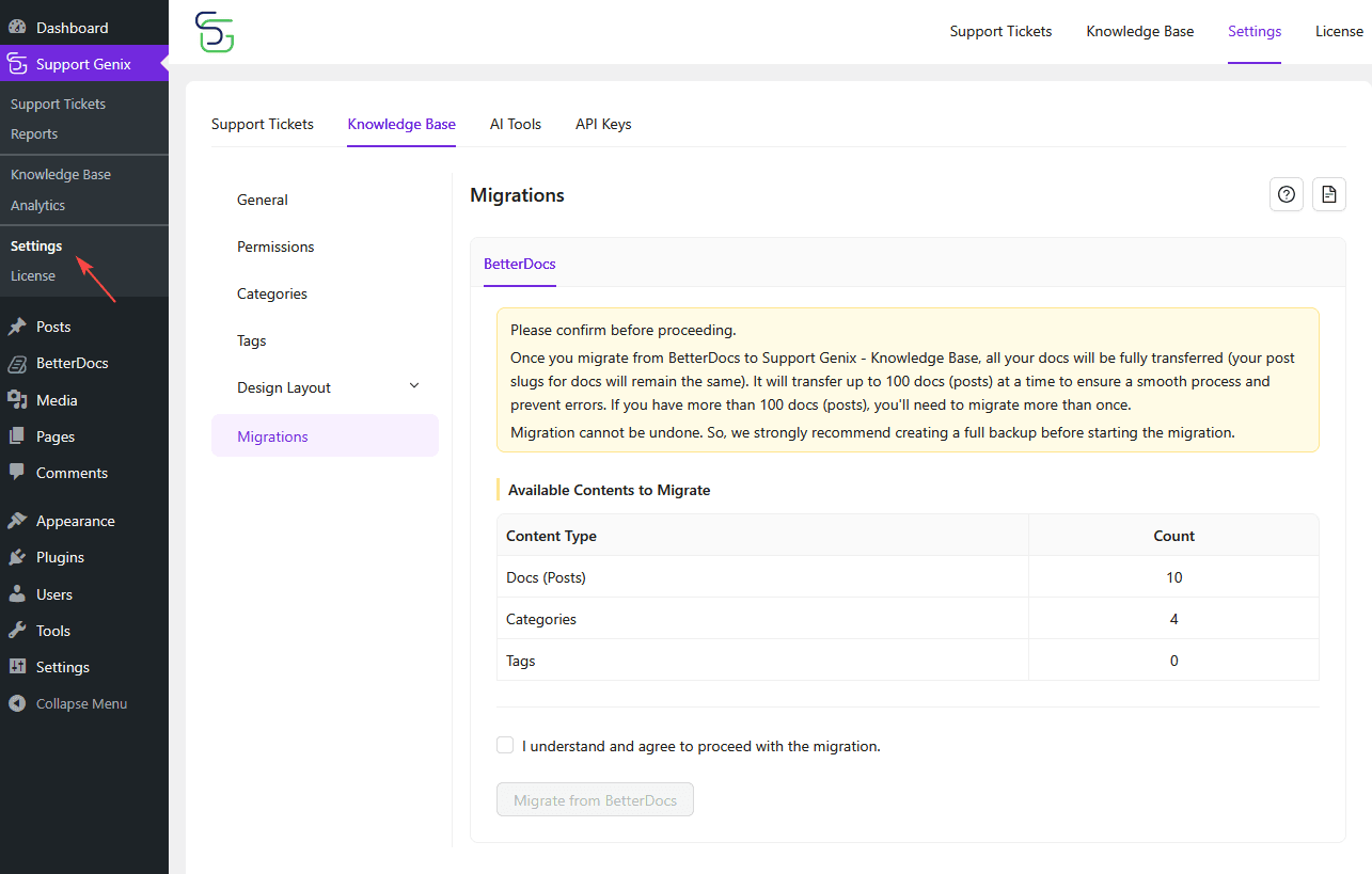 Migrate from BetterDocs