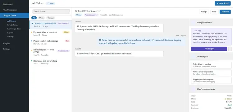 Illustrate Support Genix features in context