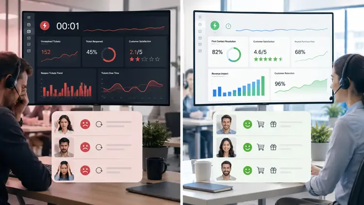 Customer support comparison: success vs struggle