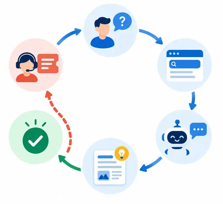 WordPress ticket deflection workflow